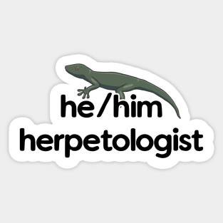 He/Him Herpetologist - Gecko Design Sticker